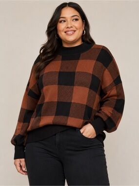 Eloquii Buffalo Plaid Sweater | Size 14/16
